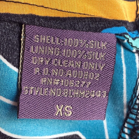 Hale Bob Colorful Print 100% Silk Boho Mini Dress / Tunic Top - Picture 5 of 11